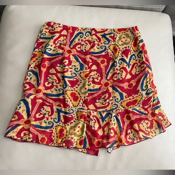 Mango Women’s Raffled Trim Short Wrap Skirt - EU L / US M - Picture 8 of 10